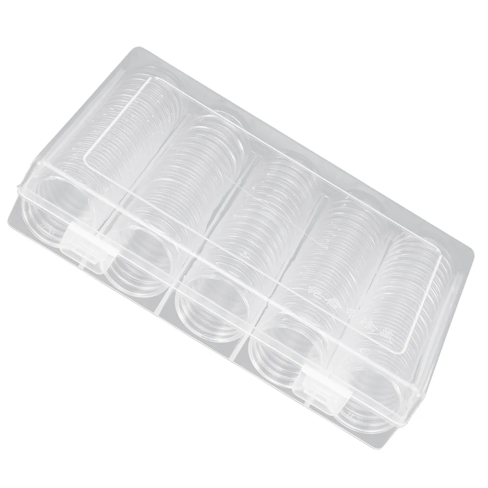 مجموعة واحدة من صندوق تخزين العملات المعدنية، حامل العملات المعدنية البلاستيكية الشفافة، حافظة واقية لتنظيم العملات التذكارية لهواة الجمع #6