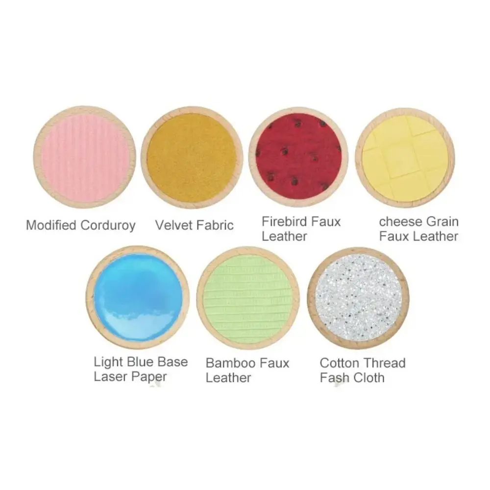Wood Tactile Matching Board Different Material Surfaces Pairing Classification Design Texture Sorting Game Round