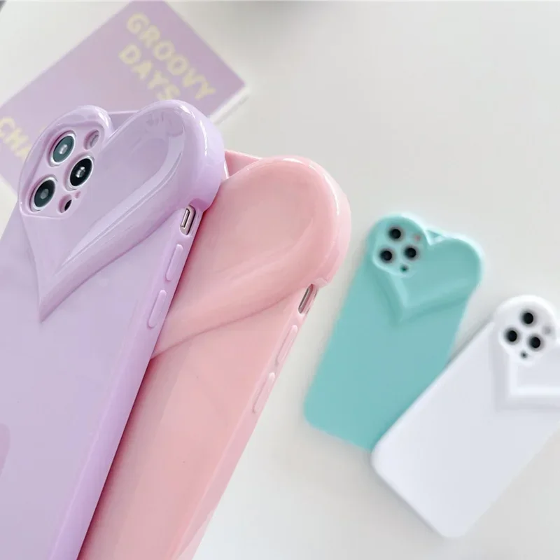 Love Heart Protect Lens Phone Cases For IPhone 16 Pro Max 15 14 13 12 11 Pro Xs XR 7 8 Plus SE2/SE3 TPU Shockproof Back Cover