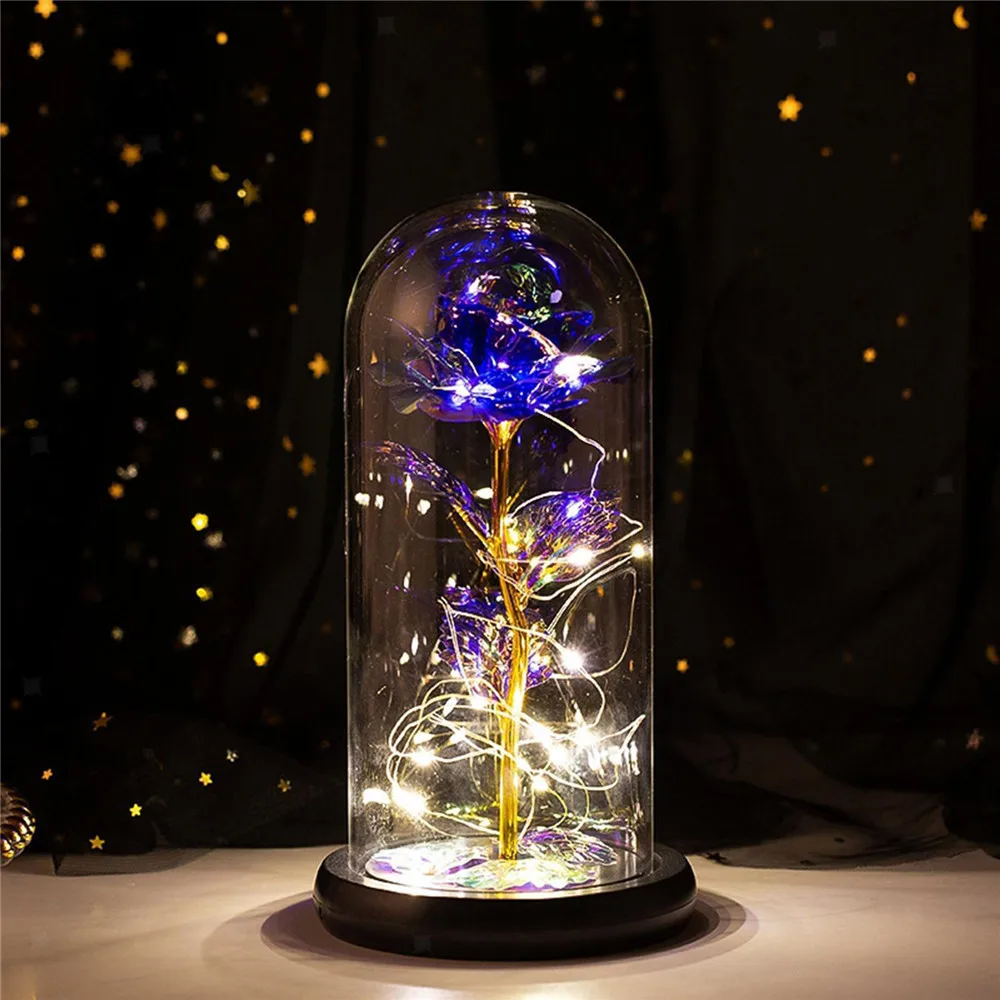 LED Enchanted Rose Light Artificial Plastic Flower In Day of