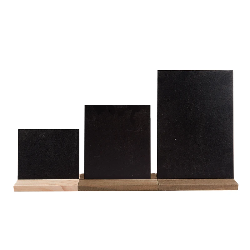 Message Board Display Sign Wooden Base Price Tag Black Chalkboards Memo Bar