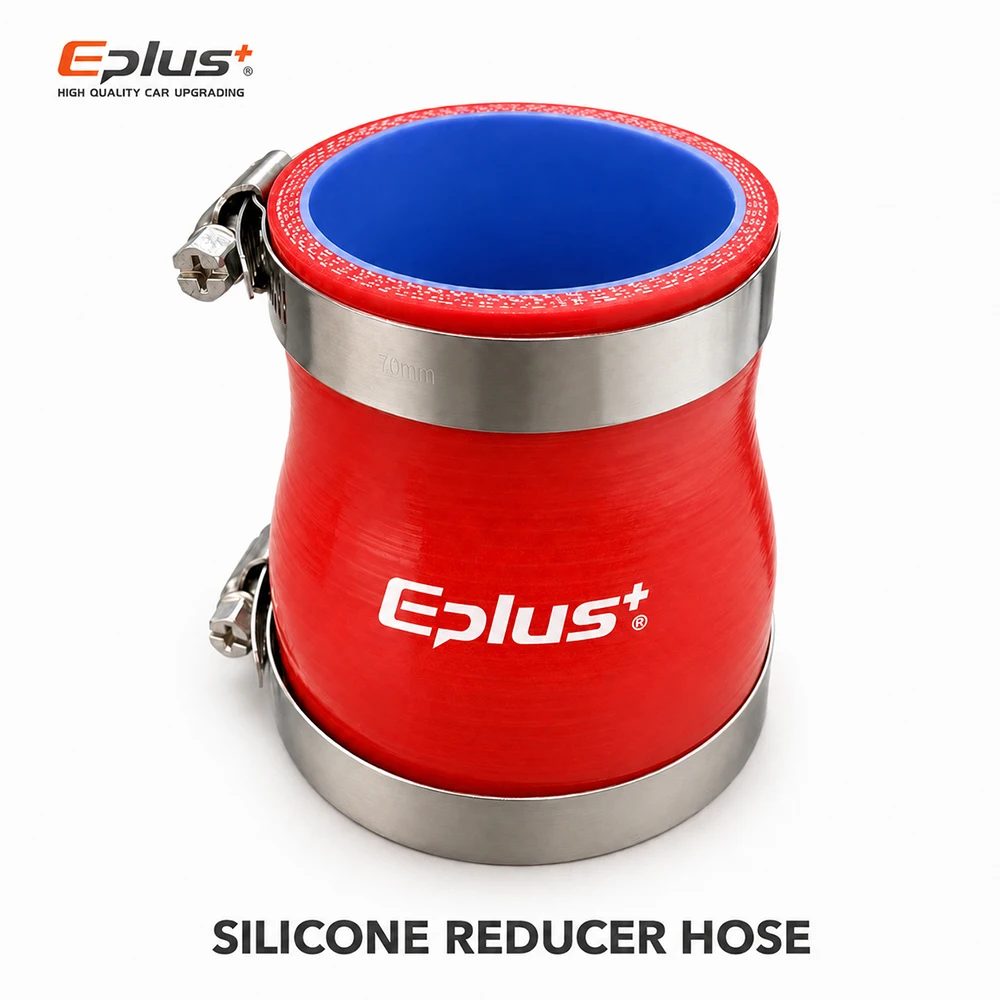 Adaptador de Mangueira Redutora de Silicone Reforçado Eplus Vermelho 4 Camadas, Resistente a Altas Temperaturas e Retardante de Chamas para Tubo de Admissão de Intercooler de Carro Turbo