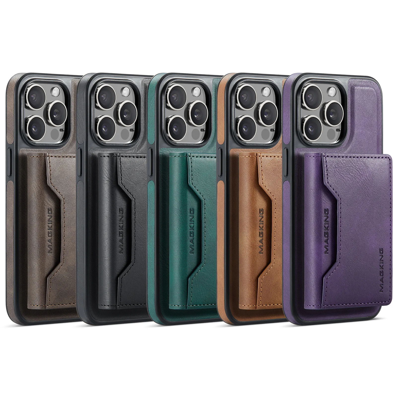 حافظة محفظة بحامل البطاقات المغناطيسية لهاتف آيفون 16 15 بلس 12 13 14 برو ماكس مغناطيس قابل للفصل حامل المال أغطية جلد