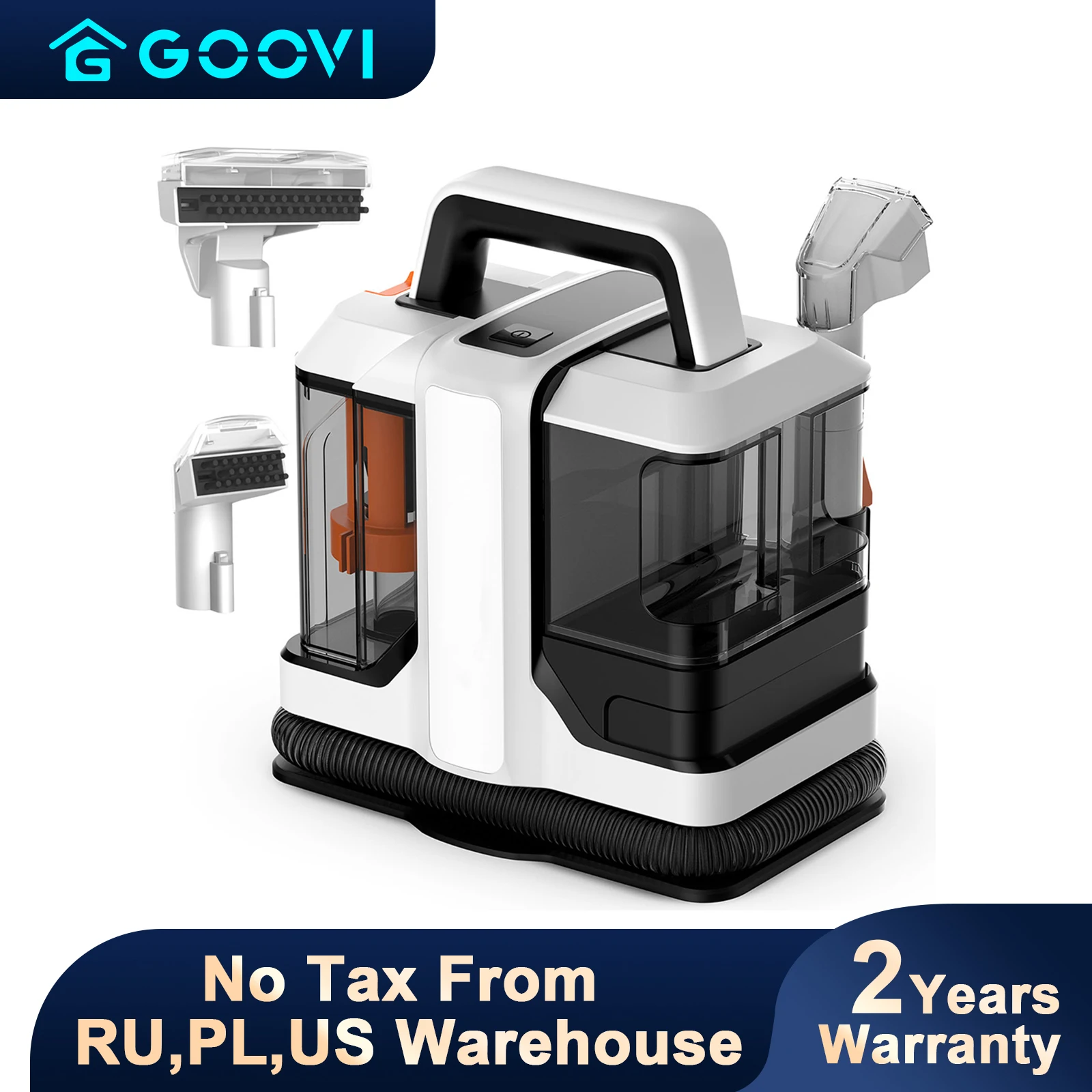 GOOVI Handheld Carpet Cleaner 750/450W Spot Cleaner 11/15KPa for Sofa Curtain Spray Suction Integrated Machine Clean Machine