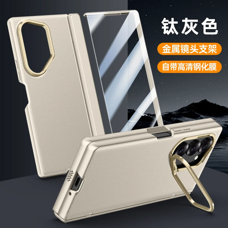 

Skin Feel fully Hinged Lens Phone Case for Samsung Galaxy Z Fold 7 6 5G FoldWith Screen Protector Film Shockproof Cover
