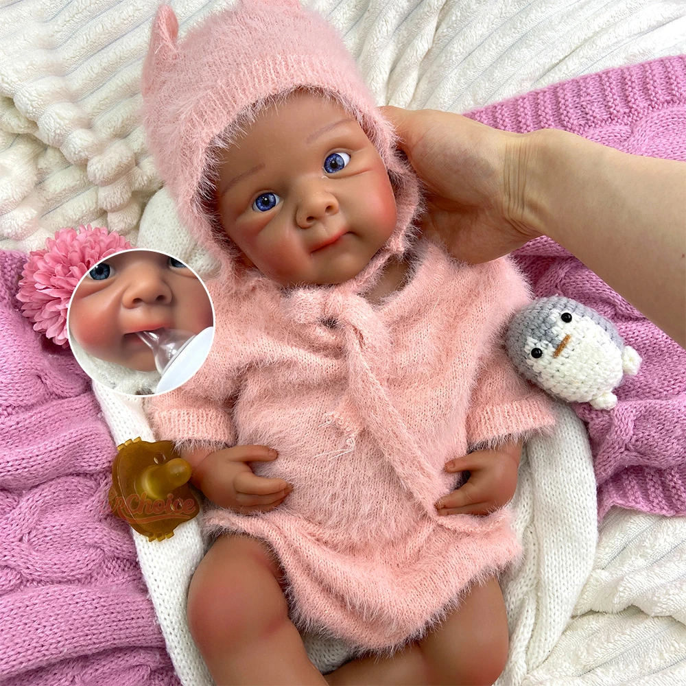 

50-сантиметровая силиконовая кукла-реборн Бетти с темной кожей, реалистичная, с видимыми венами, мягкая на ощупь, новорожденная, для подарка на Рождество