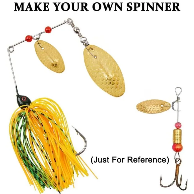 100/80/50PCS New Metal Copper Lure Fishing Spinner Blades Tackle Willow Blades Smooth DIY Accessories Noise Not Hurt Line Sequin