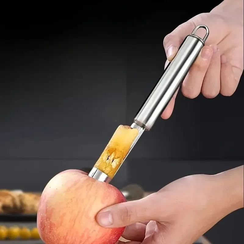 Easy-Use Apple Corer, 7.87 Inch Stainless Steel with Ergonomic Handle, Quick Core Remover, for Baking & Snack Prep, Easy Clean