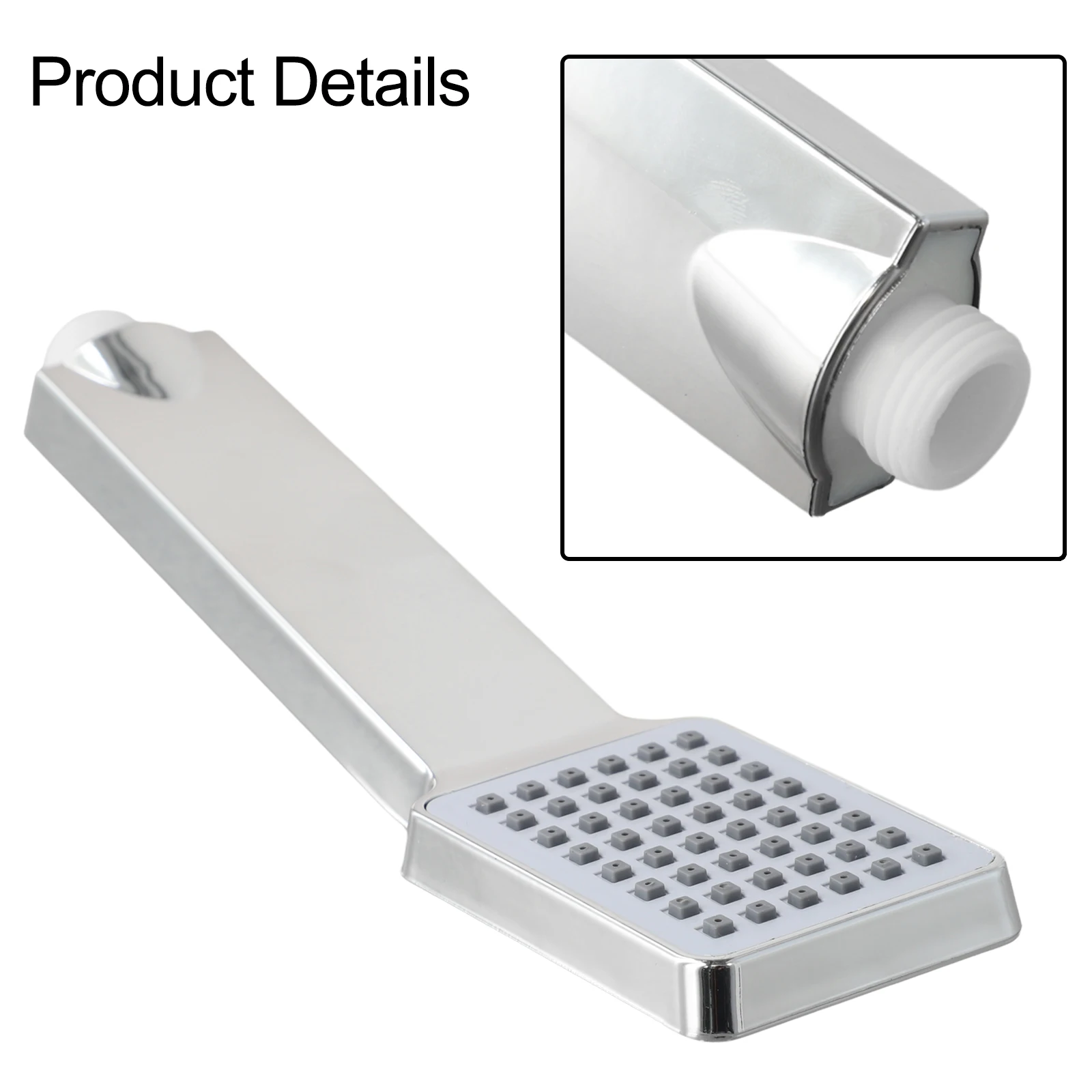 Pulverizador de chuveiro portátil com design de chuva de alta pressão para banheiro, bicos autolimpantes, ABS cromado, 23,8x5,8cm