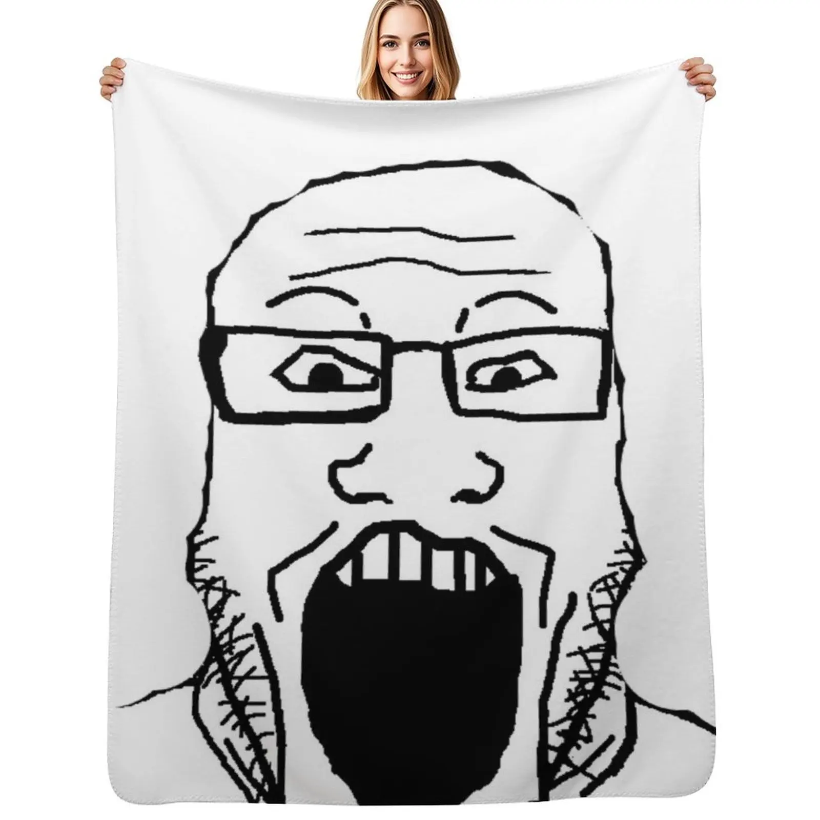 

front facing soyjak Throw Blanket Heavy Luxury St Luxury Designer Blankets Sofas Of Decoration Blankets