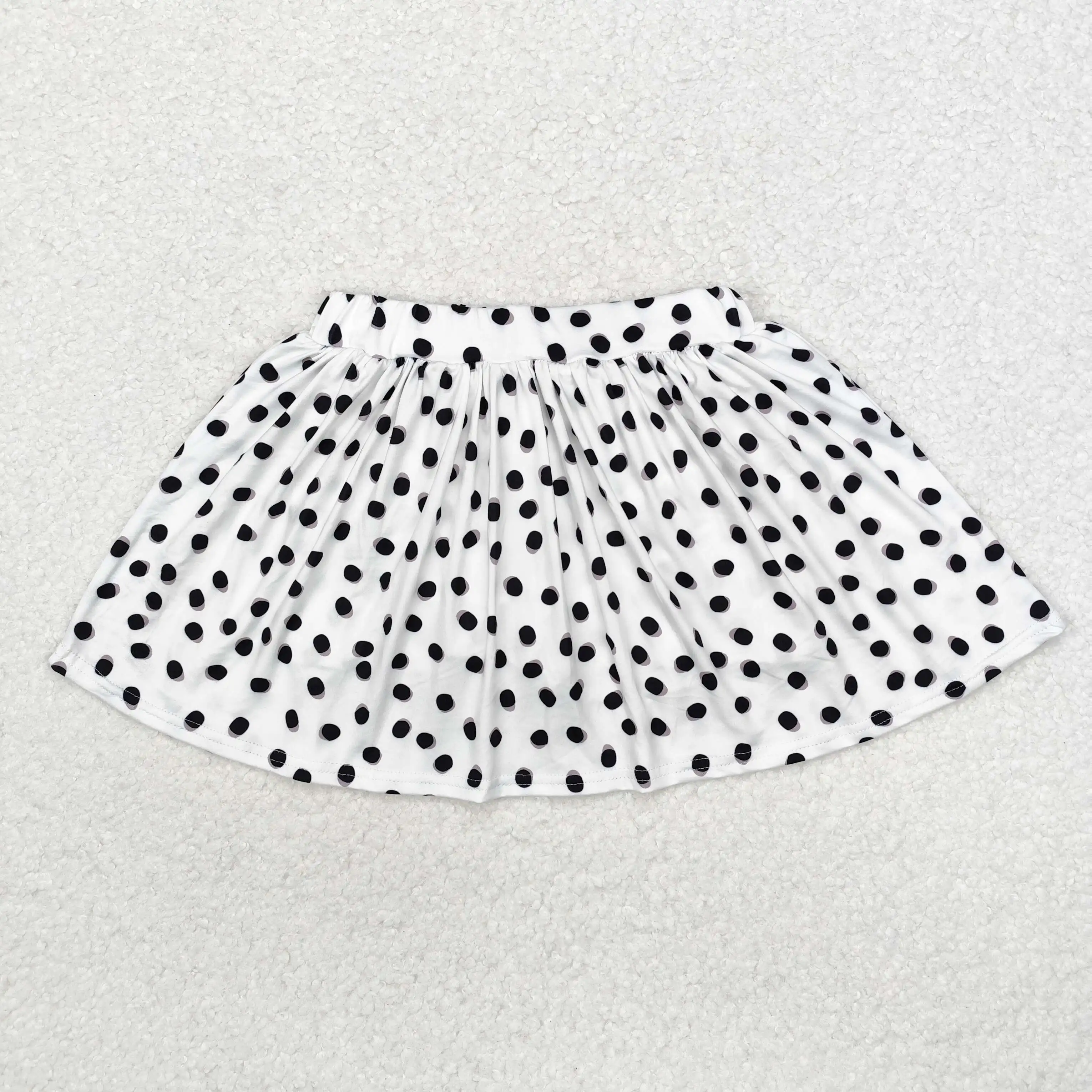 

GLK0031 Summer Boutique baby girl clothes girls dresses Black polka dot white skirt Wholesale dress kids clothes girl