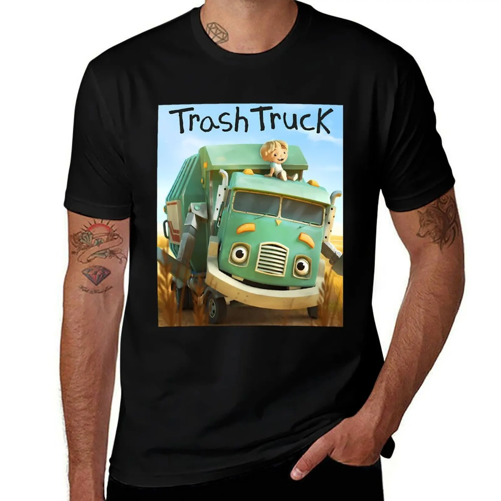 hank and trash truck cartoon T-Shirt Stretch Fabric Comfort T-Shirt