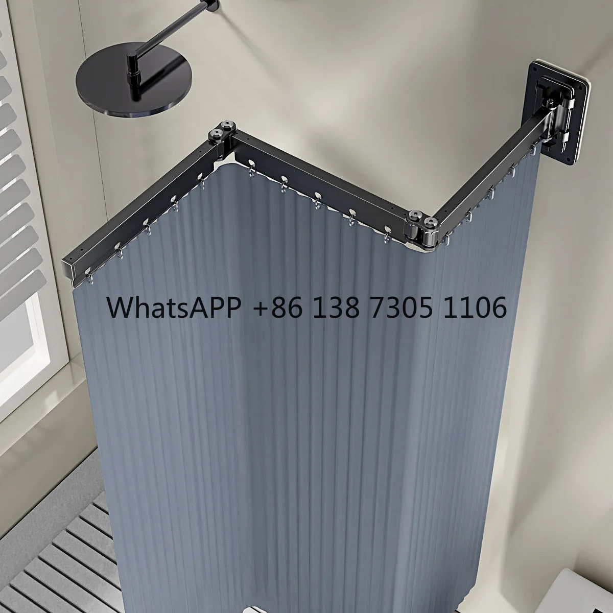 

Invisible folding shower curtain bathroom thickened tarpaulin High-end anti-mold bathroom dry and wet separation partition