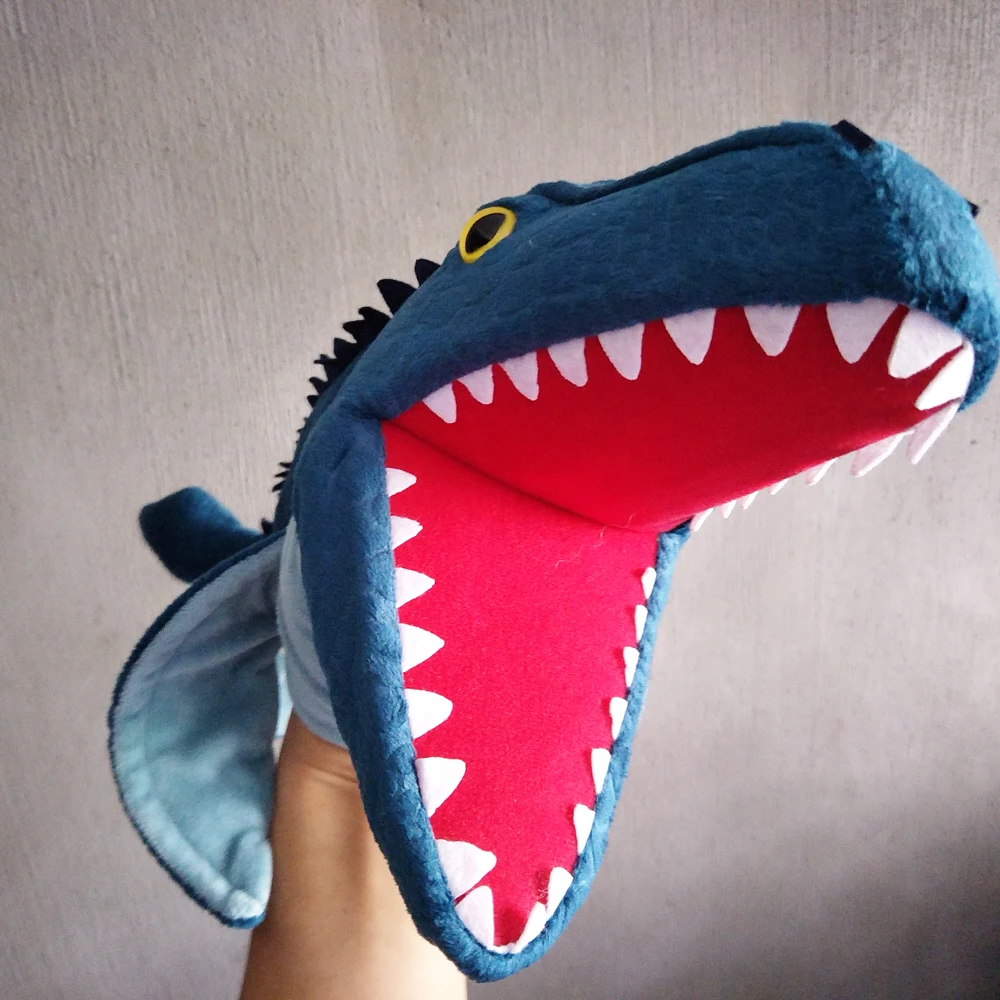 Wysokiej jakości pluszowa zabawka z kreskówki Mosasaur Dinozaur z otwartymi ustami