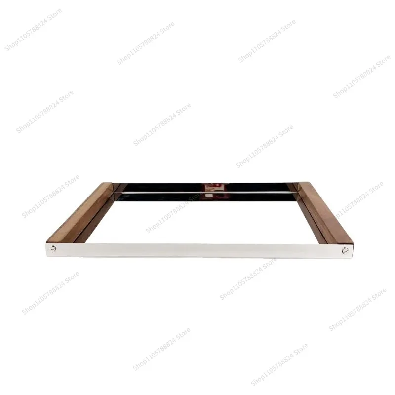 For creative walnut handle stainless steel tray storage tea tray ornament