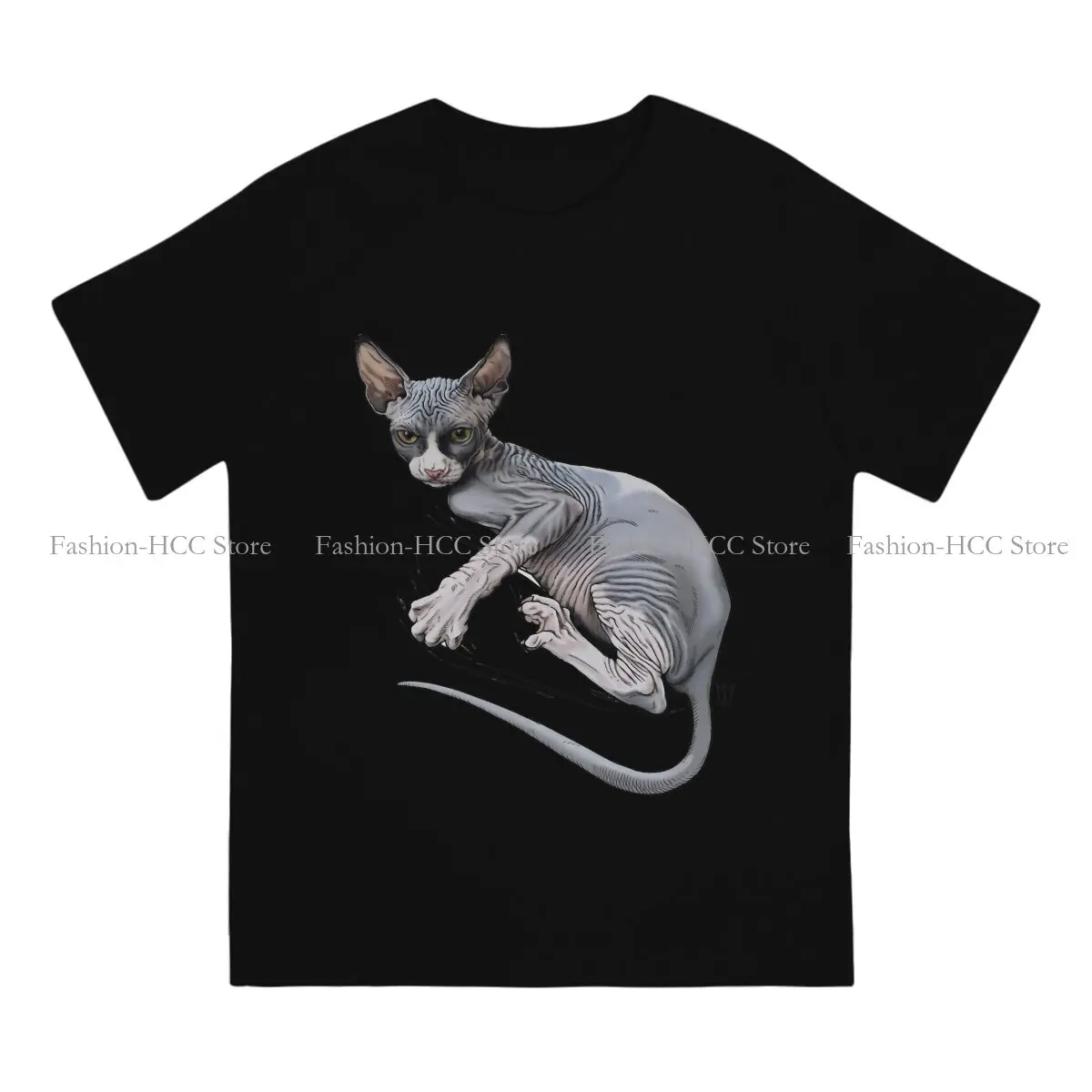 Serious Grip Hip Hop Polyester TShirt Canadian Hairless Cat Sphynx Printing Streetwear Comfortable T Shirt Men Tee