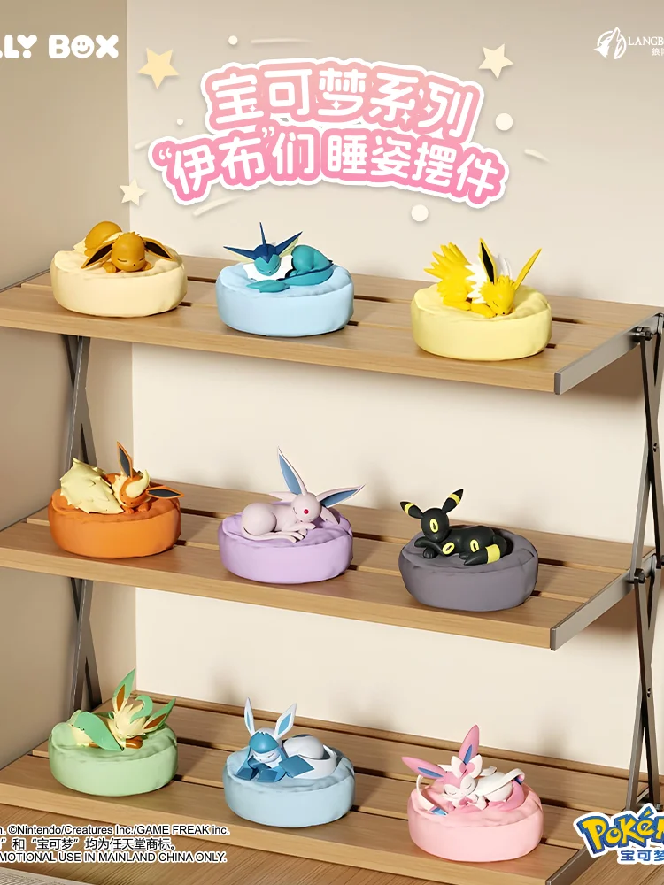 Nouvelle série de figurines mystères Eevee multi-formes, personnage d'anime populaire, pour décoration de bureau, ensemble d'ornements, jouet, accessoires de construction de scène, cadeau mystère