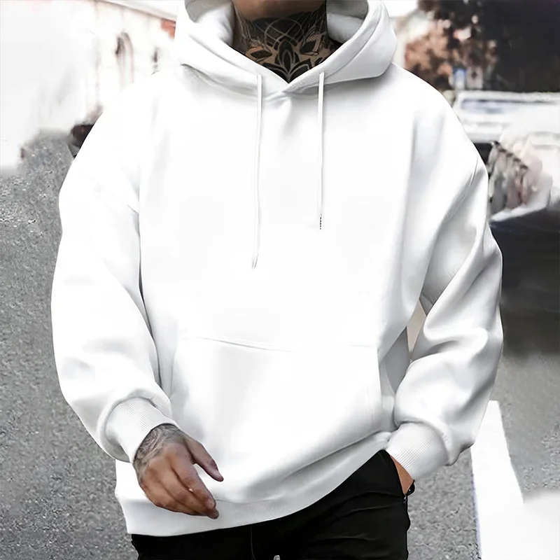2025 herbst/winter Neue Ankunft männer Hoodie Hohe Qualität Einfarbig Mit Kapuze Sweatshirt Männlich Hause Outdoor Casual mode Pullover – Detail 4
