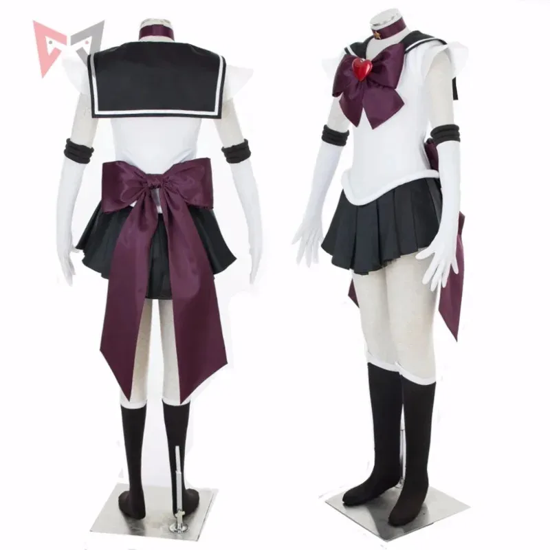 Anime Meiou Setsuna Sailor Plutón Super S Cosplay disfraz vestido guantes broche arcos calcetines diadema para niños adultos personalizado M v;6, a'