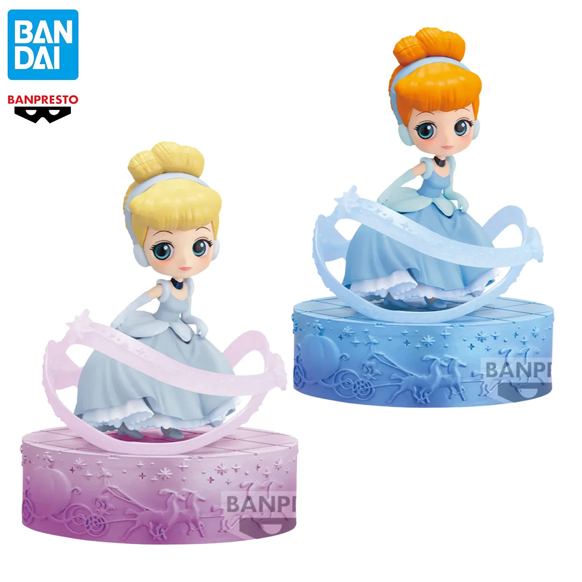 

Bandai Original Q Posket Stories Disney Cinderella Anime Action Figure Princess Collectible Model Toys Ornaments Girls Gift
