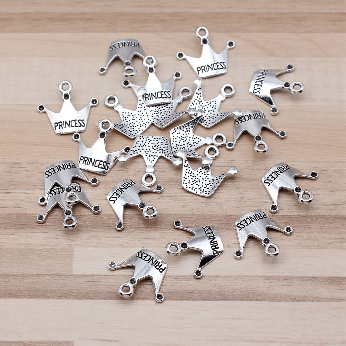 IFOCUS 20pcs/Lot Princess Crown Charms For DIY Jewelry Making Zinc Alloy 17x19mm/0.67x0.75inch