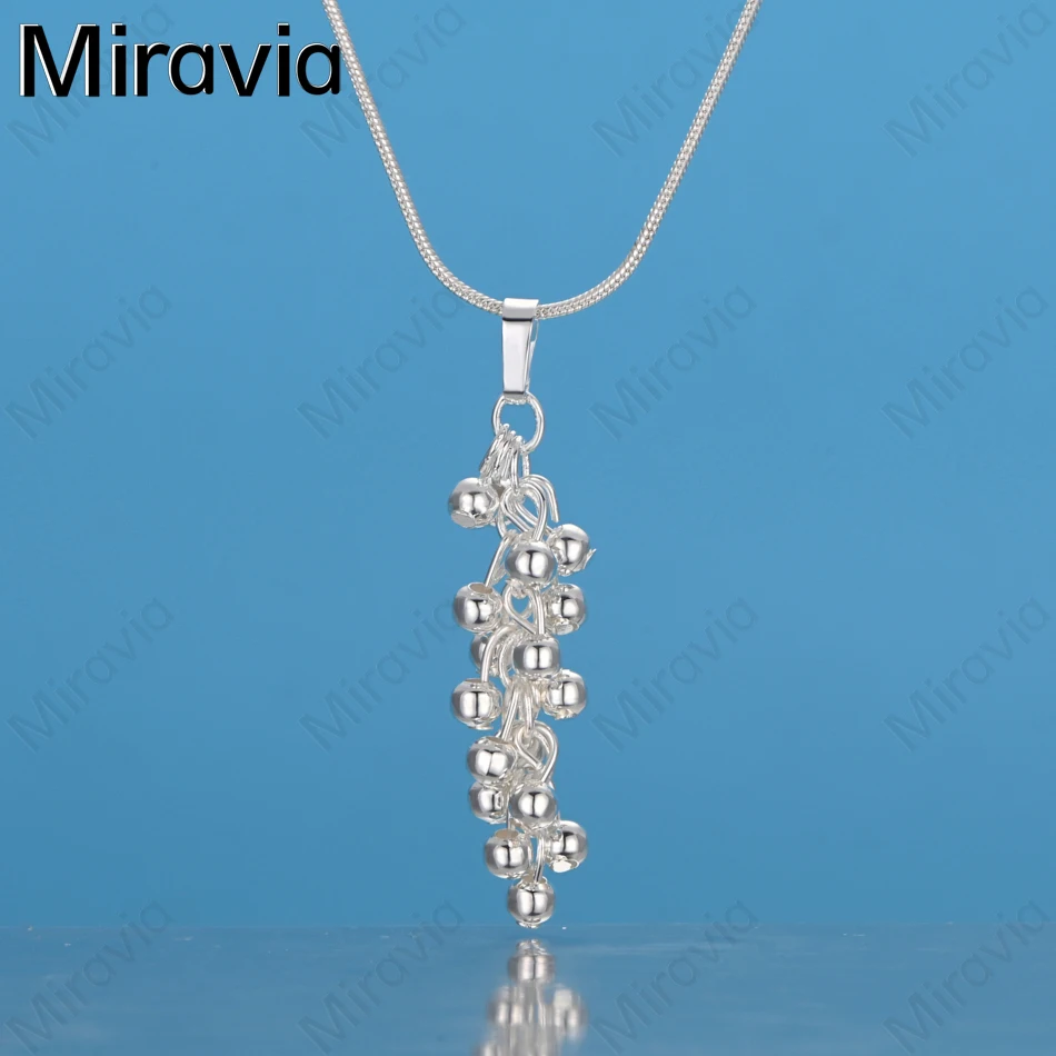 

Ожерелье Miravia из стерлингового серебра 925 пробы с гладким подвесом в виде виноградного виноградника для женщин - винтажные элегантные и благородные украшения для вечеринок