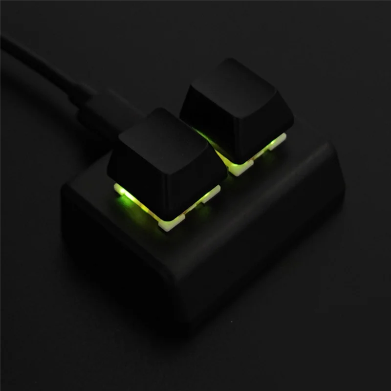 2 Keys Macro Programming Keyboard RGB Mini Keyboard Gaming Drawing Red Switch Custom Keyboard OSU Gaming Keypad,Black