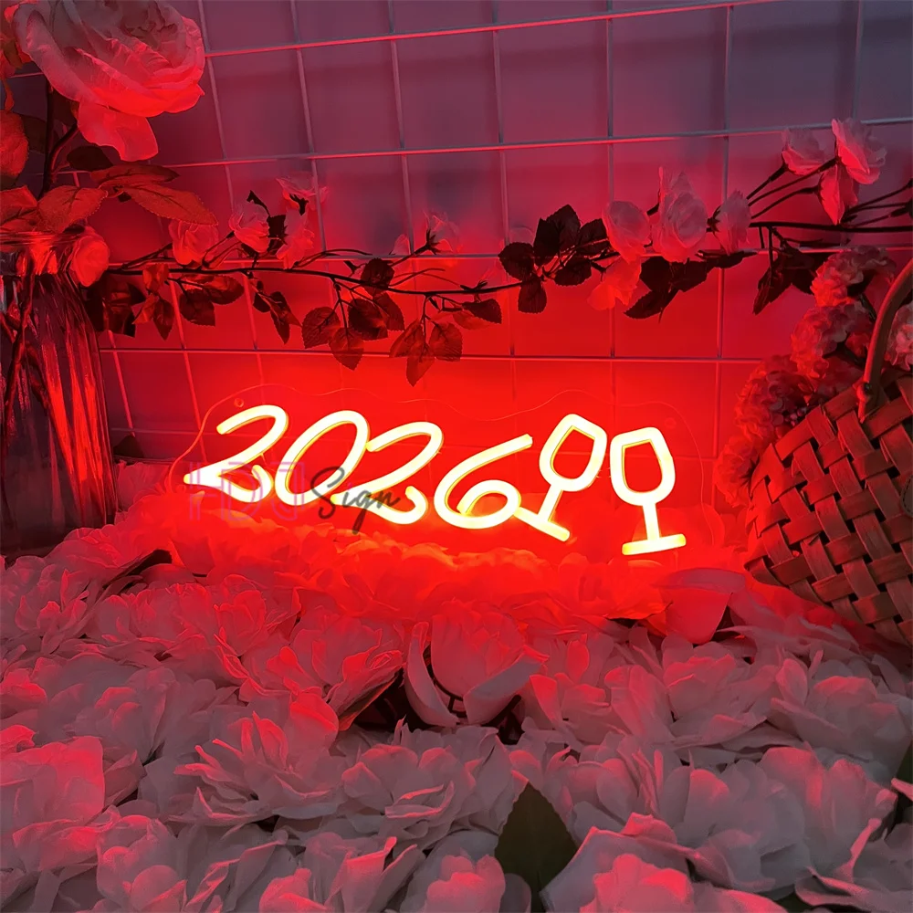 2026 السنة الجديدة النيون وحدة إضاءة LED جداريّة غرفة ديكور المنزل منزل ديكورات جدرانية سنة جديدة سعيدة ضوء النيون تخصيص الهدايا #5