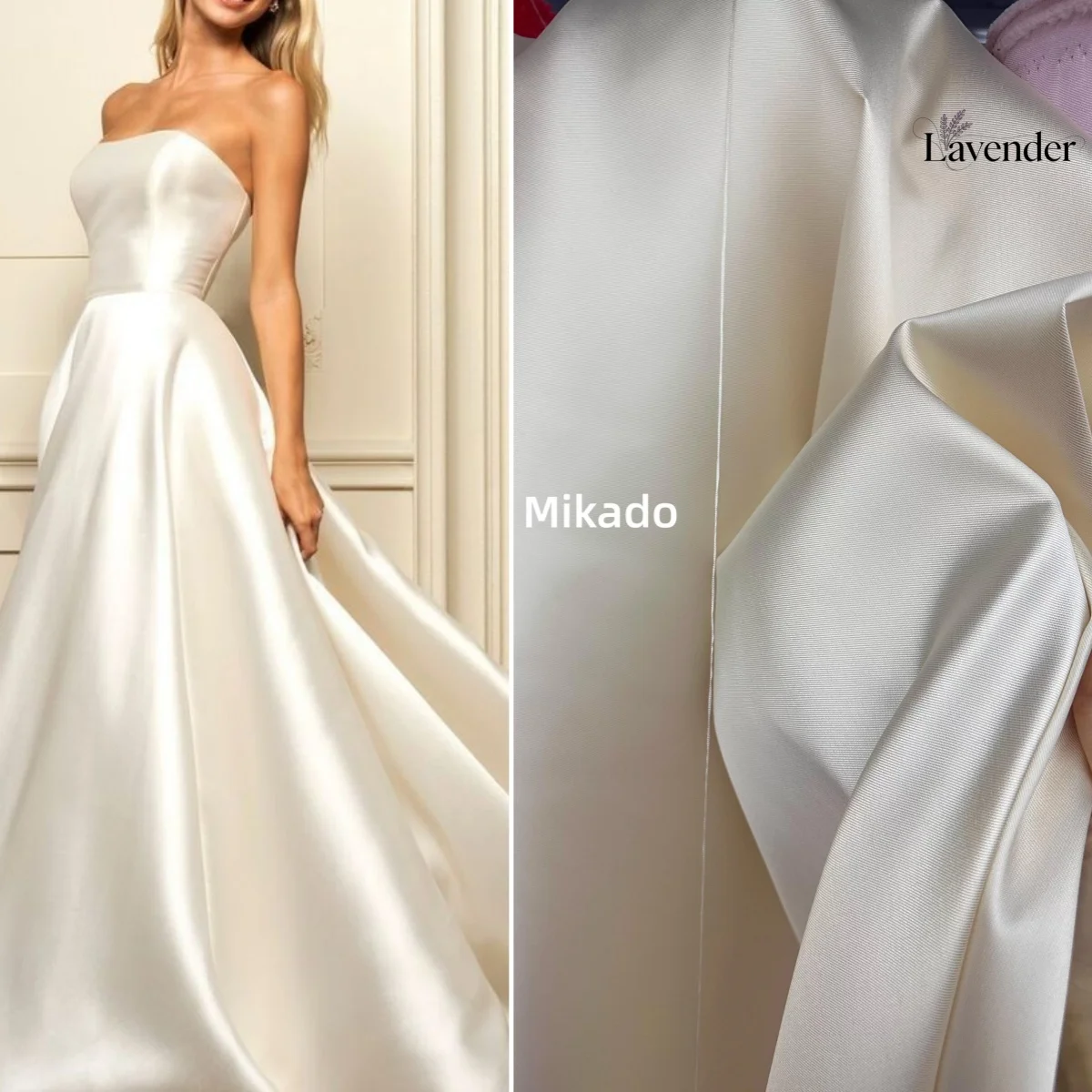 Satin Twill Mikado Fabric High-end Wedding Gowns Premium Custom Fashion Fabrics Clothing DIY Solid Thick Satin