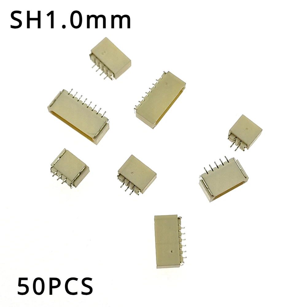 

50Pcs JST-SH 1.0MM 2-10Pin Socket Horizontal Surface Mount 1.0mm connector 2/3/4/5/6/8/9/10P