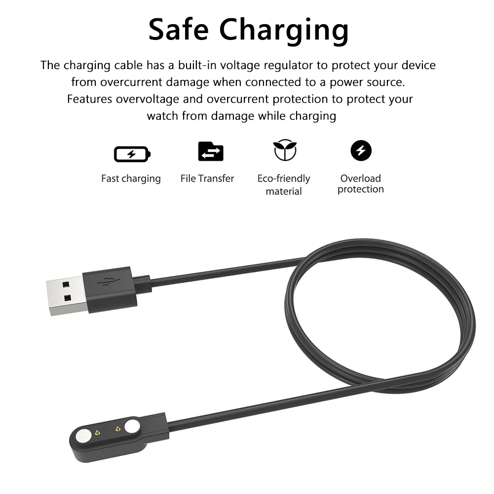 

5V 1A USB Charger Stable Charging Black Charger Multiple Protection Watch Charger Smart Accessories for Zeblaze Vibe 7