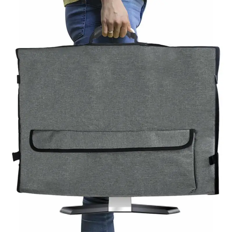 Monitor Carrying Bag Travel Carrying Case With Soft Velvet Lining Travels Carrying Bag With Handle Pockets For 27 Inches