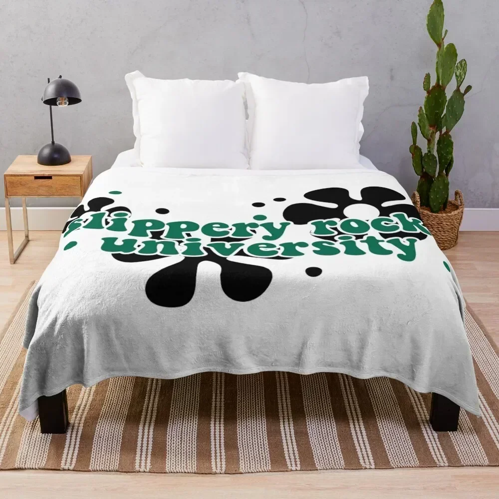 

70s Slippery Rock University Throw Blanket Cozy Microfiber Throw Blanket for Home Bedroom