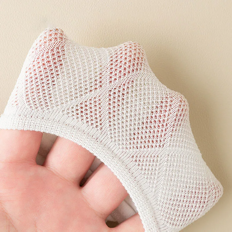 Short Five Fingers Socks For Women Summer Thin Mesh Shallow Mouth Invisible Boat Socks Solid Color Split Toe Cotton Socks 5 Toes