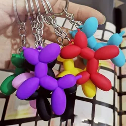 Fashion Keychain Punk Balloon Dog Soft Rubber Dog Keychains for Women Bag Pendant Jewelry Trinket Men's Car Key Ring Key Chain