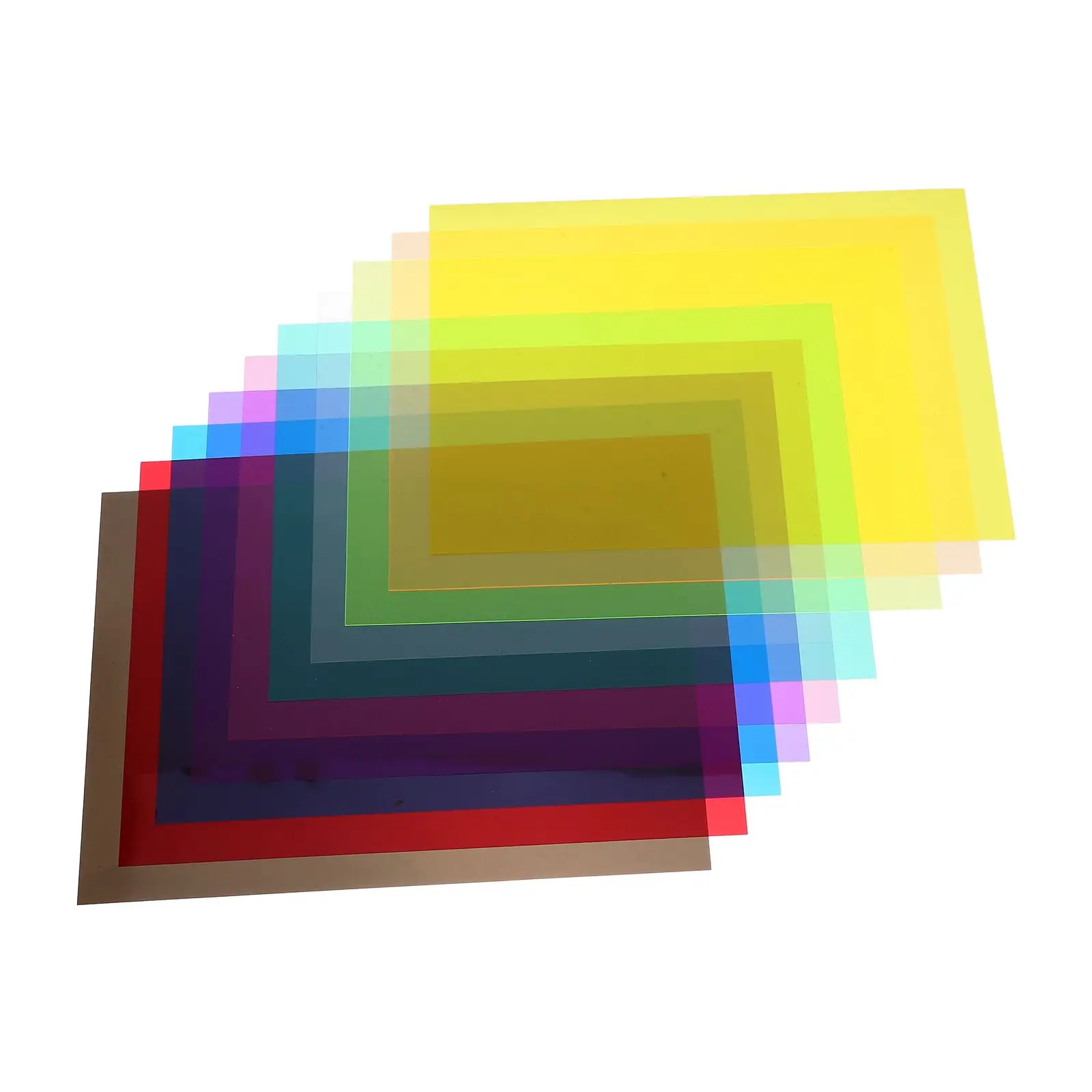 10 Pcs Multicolor PVC Film Sheets A4 Transparent Glass Paper For Crafts Decorations Durable Cellophane Wrap Roll Light Diffuser
