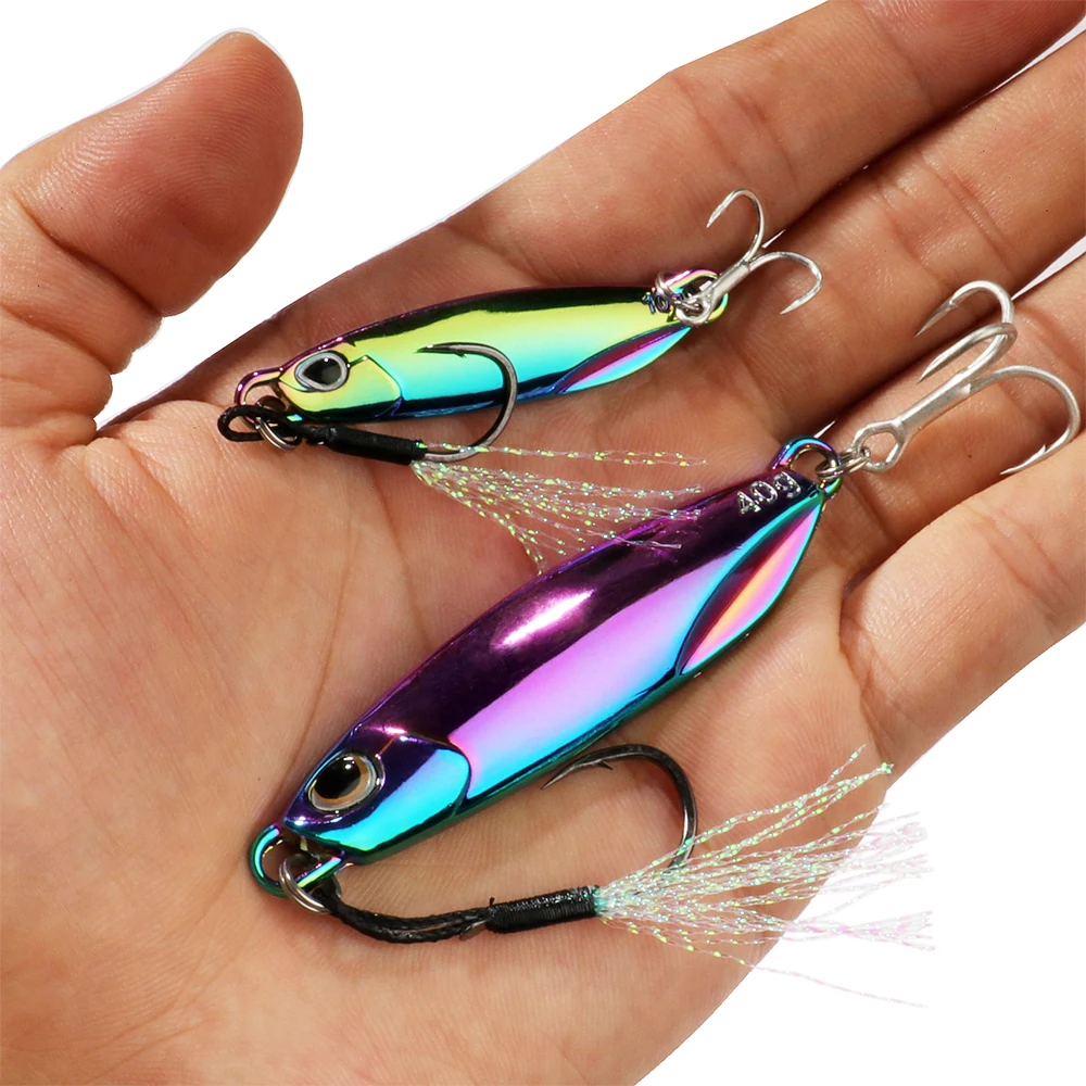 Metal Jig Fishing Lure 10g 20g 30g 40g Shore Casting Swimbait VIB Spoon Fishhook Spinner LAKE Ocean Tackle Pesca Artificial Bait