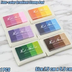 1 Piece Creative Stationery Four-color Gradient Ink Pad DIY Finger Print Painting Seal Stamp Ink Pad