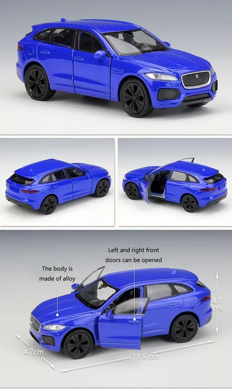 WELLY 1:36 JAGUA F-PACE SUV Model samochodu Samochody Metalowy samochód z napędem pull back Wysoka symulacja Diecast Alloy Toy Car Prezenty dla dzieci