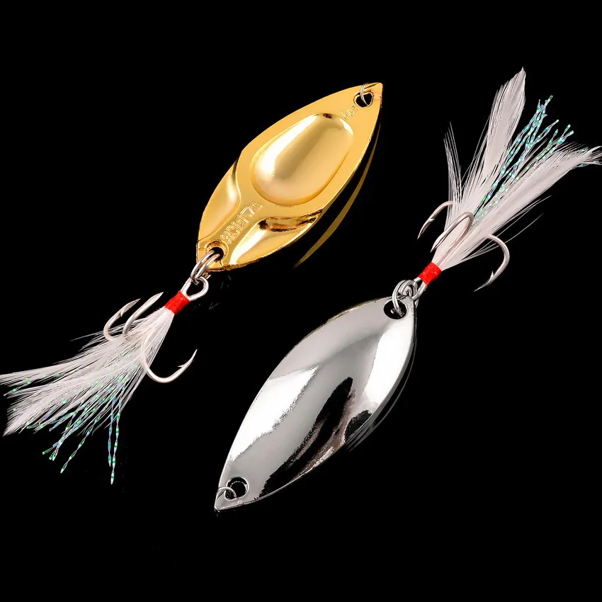 1Pcs 5g-20g Metal Spinner Spoon Lures Trout Fishing Lure Hard Bait Sequins Paillette Artificial Baits Gold Silver Fishing Tackle