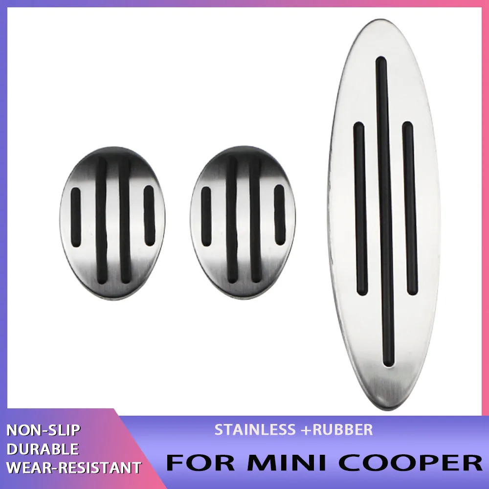 Stainless Steel Accelerator Gas Brake Clutch Pedal Pad Cover for All Mini Cooper Models R52 R53 R55 R56 R57 R58 R59 F56 F57
