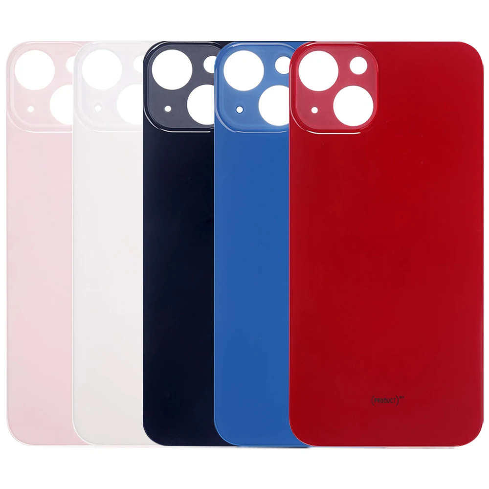 زجاج خلفي بفتحة كبيرة + غراء 3M لهاتف iPhone 13 غطاء خلفي صغير زجاجي بديل سريع غطاء بطارية الإسكان