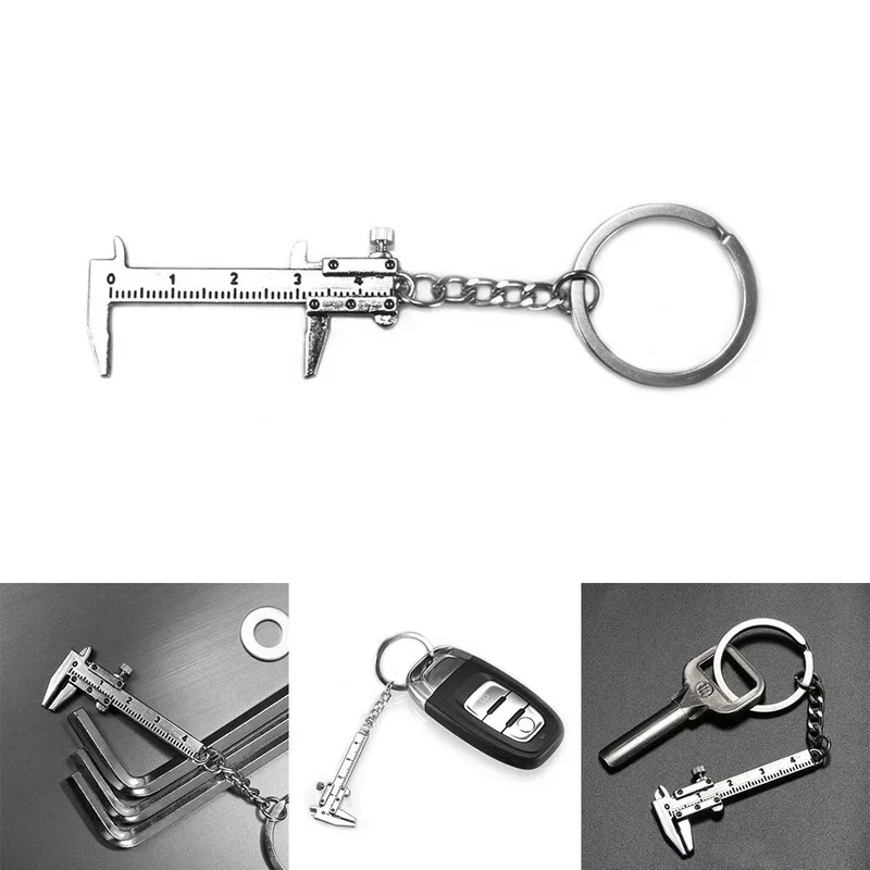 New Fashion Car Key Mini Vernier Caliper Portable 0-40mm keychain Measuring Gauging Tools Car Turbo Chain Ring Ruler Caliper