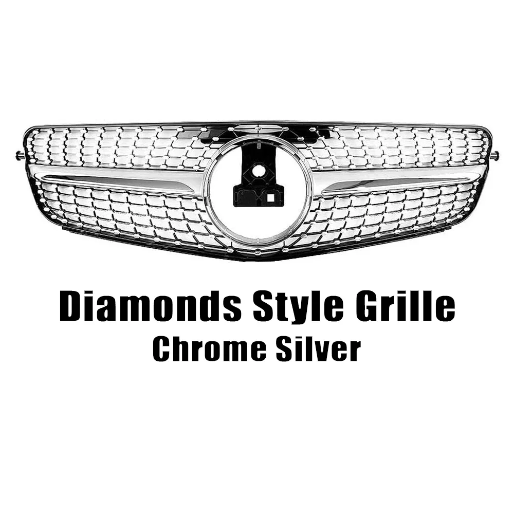 XVIP Voor Mercedes W204 Grille Benz C-Klasse C204 S204 2007-2014 C180 C200 C250 C300 C350 Diamond AMG GT Stijl Voorbumper Grille - afbeelding 1