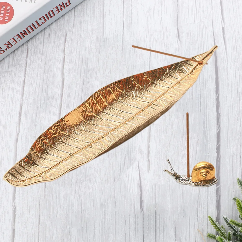 

Bodhi Incense Burner Set Gold Silver Snail Alloy Leaf Grain Burner For Home Study Bedroom Meditation Relaxing