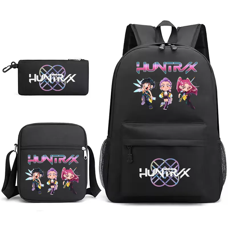 

Kpop Demon Hunters Backpacks 3pcs Set Students School Bags 2025 Movie Girls Boys Schoolbag Teens Casual Travel Bagpack Mochila