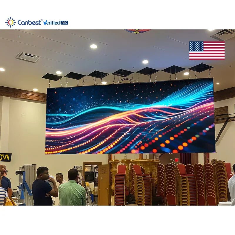 P1.53 5760X2400mm 18.89X7.87ft Wall Mounted HD Indoor LED Video Wall Display Screen for USA Hotel Lobby & Banquet Hall