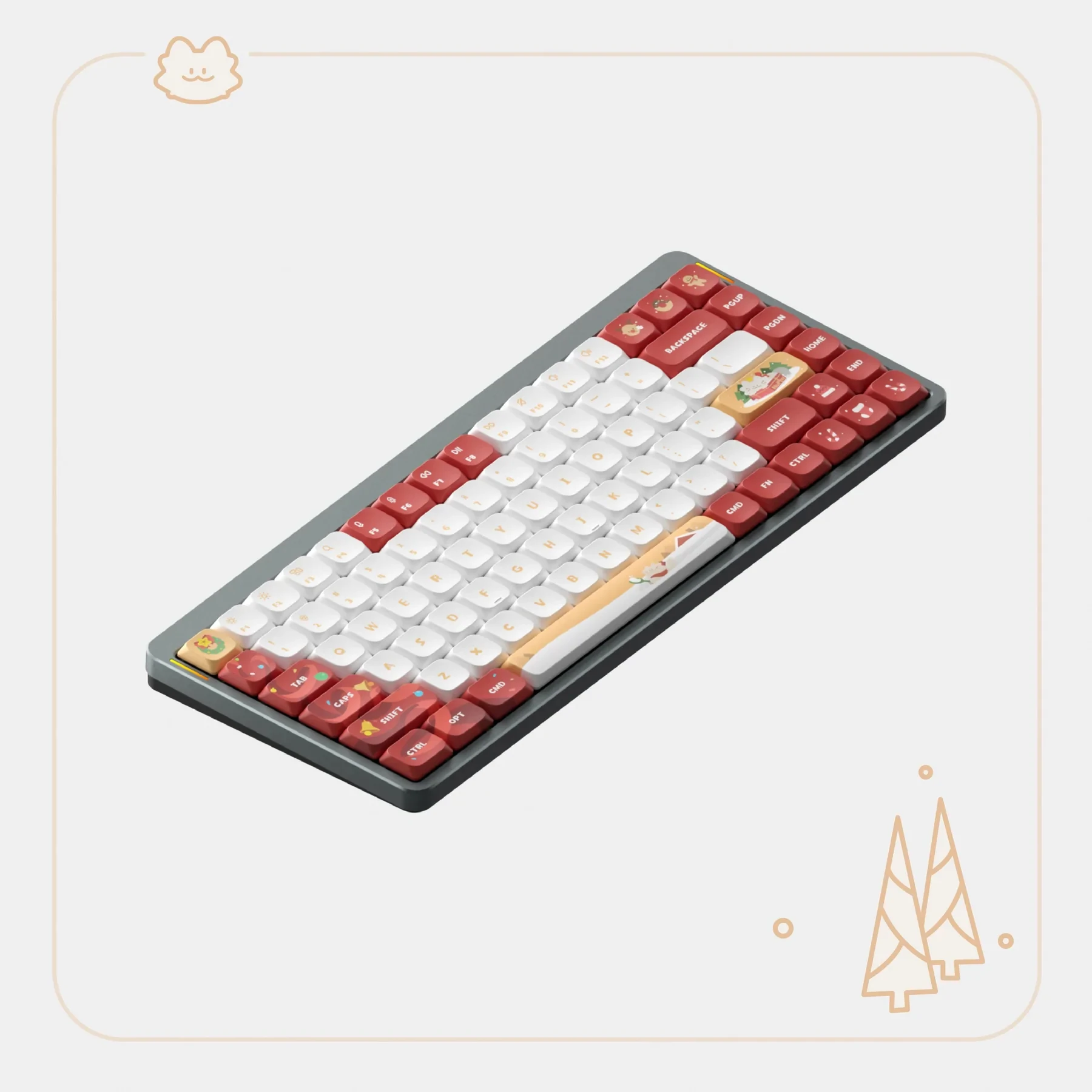 NuPhy Meow Xmas nSA Dye-sub PBT Keycaps Christmas Meow 113 Key Full Set Suitable for Air Series