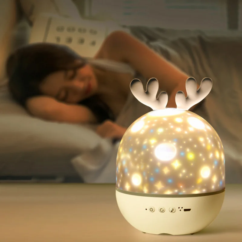 Projecteur de ciel étoilé rotatif pour enfants, lampe LED, haut-parleur de musique Bluetooth, lampe de nuit, décor de chambre, cadeau pour enfants