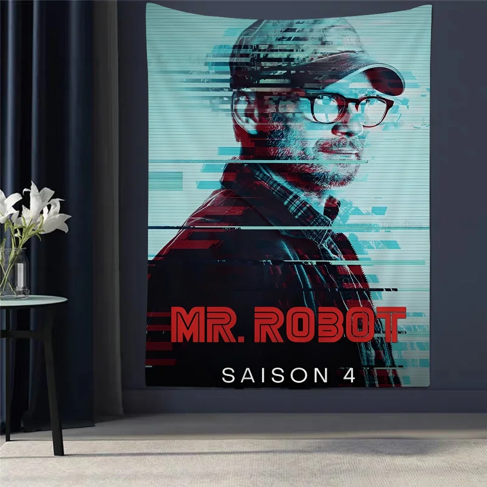Classic Movie Mr. Robot Colorful Tapestry Wall Hanging Hippie Flower Wall Carpets Dorm Decor Japanese Tapestry